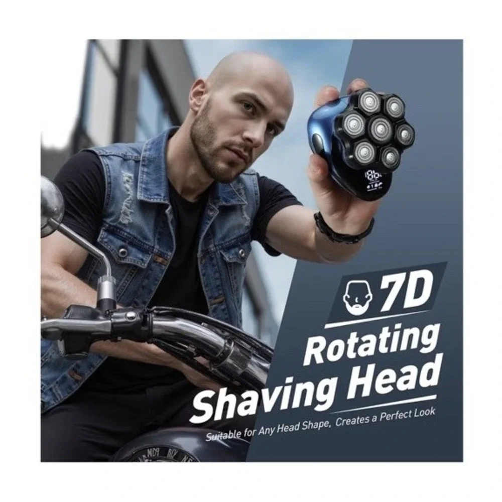 Clforczh Electric Head Shaver Upgraded Detachable Head Razor Pro 7D Magnetic IPx